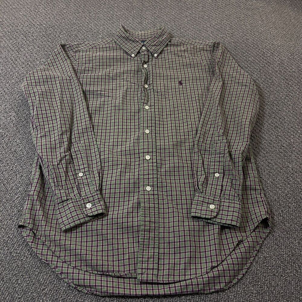 Polo Ralph Lauren Shirt Medium M Long Sleeve Classic Fit Plaid - Picture 2 of 12